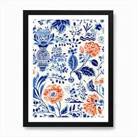 Nice, France, Inspired Travel Pattern 3 Art Print