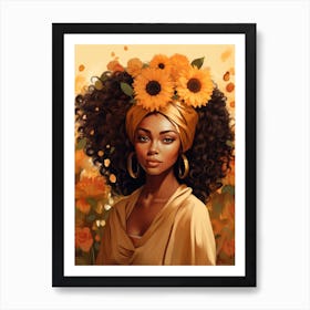 Sunflower Girl 5 Art Print