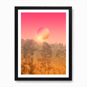 Big Sun In The Woods Art Print