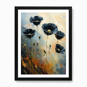 Bright Black Poppies Pt. 2 Art Print