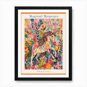 Floral Unicorn Galloping Fauvism Inspired 3 Poster Art Print