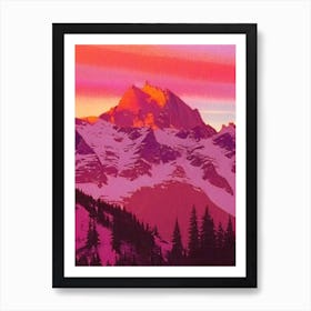 The Rocky Mountains Retro Sunset 2 Art Print