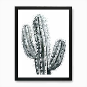 Silver Torch Cactus Minimalist Abstract 2 Art Print