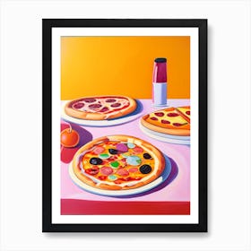 Pizza Bakery Product Acrylic Painting Tablescape Art Print