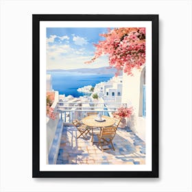 Mykonos Summer Watercolour 4 Art Print