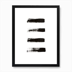 Four Minimal Black Abstract Art Print