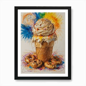 Ice Cream Cone 70 Art Print