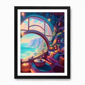 Psychedelic Living Room Art Print