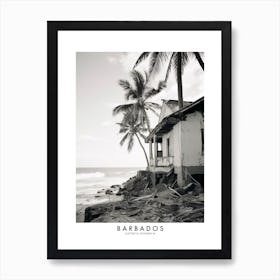 Poster Of Barbados, Black And White Analogue Photograph 4 Art Print