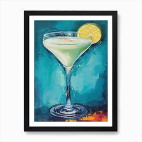 Pisco Sour Cocktail Oil Painting 3 Art Print