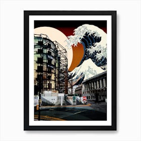 Hokusai Over Pilgrim Street Art Print