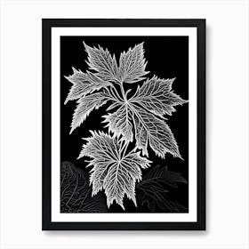 Nettle Leaf Linocut 1 Art Print