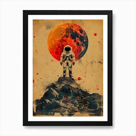 Beautiful Retro Astronaut 1 Art Print