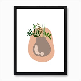 Green Leaves pot Art Print