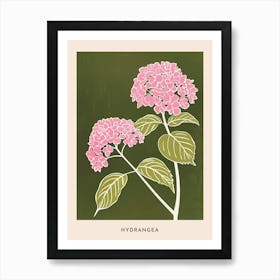 Pink & Green Hydrangea 2 Flower Poster Art Print