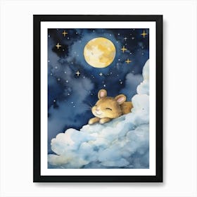 Baby Chipmunk 4 Sleeping In The Clouds Art Print