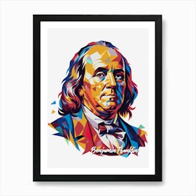 Benjamin Franklin 2 Portrait WPAP Pop Art Póster