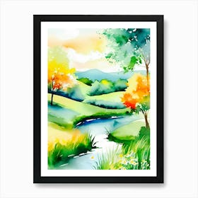 Watercolor Landscape Painting 8 Art Print