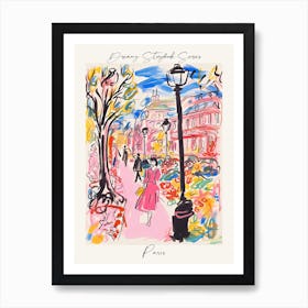 Poster Of Paris, Dreamy Storybook Illustration 1 Art Print