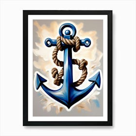 Ship anchor, Ropes, Oil painting 3 Art Print