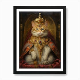 Royal Cat On Throne 3 Art Print