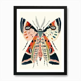 Colourful Insect Illustration Moth 22 Art Print