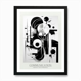 Communication Abstract Black And White 3 Poster Art Print