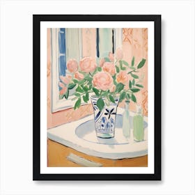 A Vase With Rose, Flower Bouquet 1 Art Print