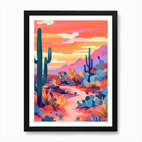 Colourful Desert Illustration 2 Art Print