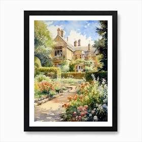 Hidcote Manor Garden Watercolour 1 Art Print