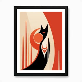 Fox Minimalist Abstract 4 Art Print