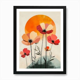 Sunset Poppies Art Print