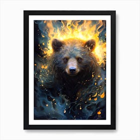 Fire Bear Art Print