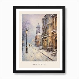 Vintage Winter Painting Poster St Petersburg Russia Art Print