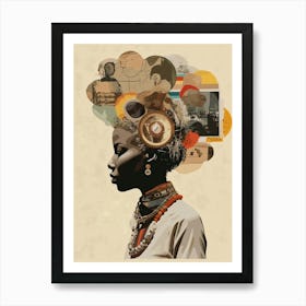 Afro Collage Portrait 1 Art Print