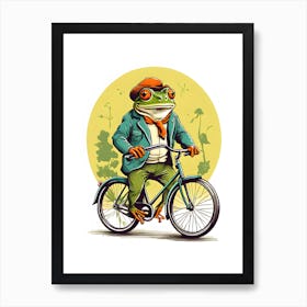 Frog On A Bicycle Art Print