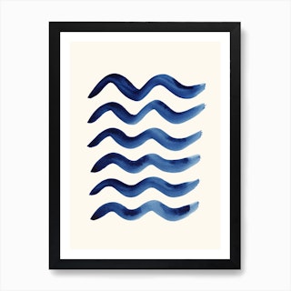 Waves Strokes Art Print