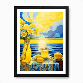 Sunset With Lemons Art Print