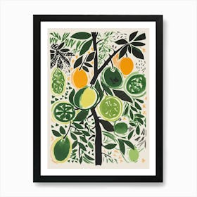 Starfruit Fruit Drawing 2 Art Print