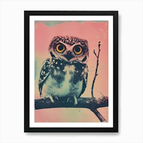 Retro Pop Art Owl 2 Art Print