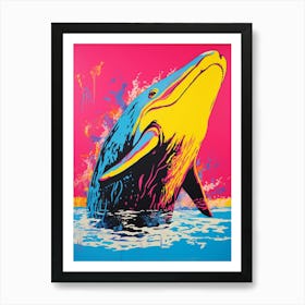 Whale Diving Out Of Water Pop Art 3 Art Print