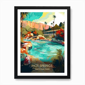 Hot Springs National Park Travel Poster Illustration Style 1 Art Print