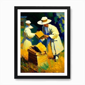 Beekeeper And Beehive 3 Painting Art Print