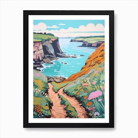 Pembrokeshire Coast Wales 3 Hike Illustration Art Print