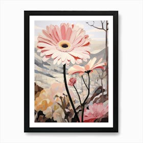 Gerbera Daisy 2 Flower Painting Art Print