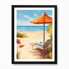 Beach Umbrella-Festival Vibes -Sunshine Delights-Seaside Inspirations Art Print