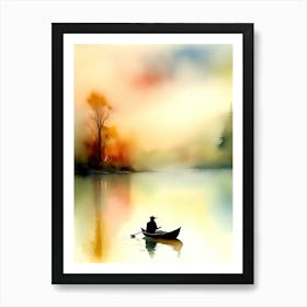 Man In A Canoe Art Print