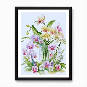 Orchids In A Vase 4 Art Print