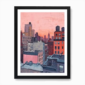 New York Rooftops Morning Skyline 3 Art Print