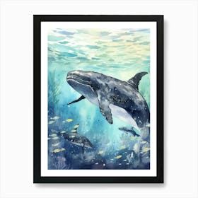 Nothern Right Whale Storybook Illustration 2 Art Print